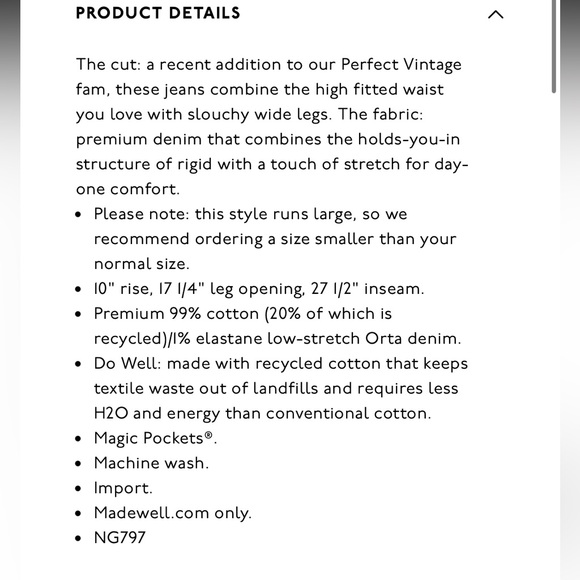 NWT Madewell The Perfect Vintage Wide-Leg Jean in Fairdale Wash 29p $148 NG797 - Picture 4 of 7